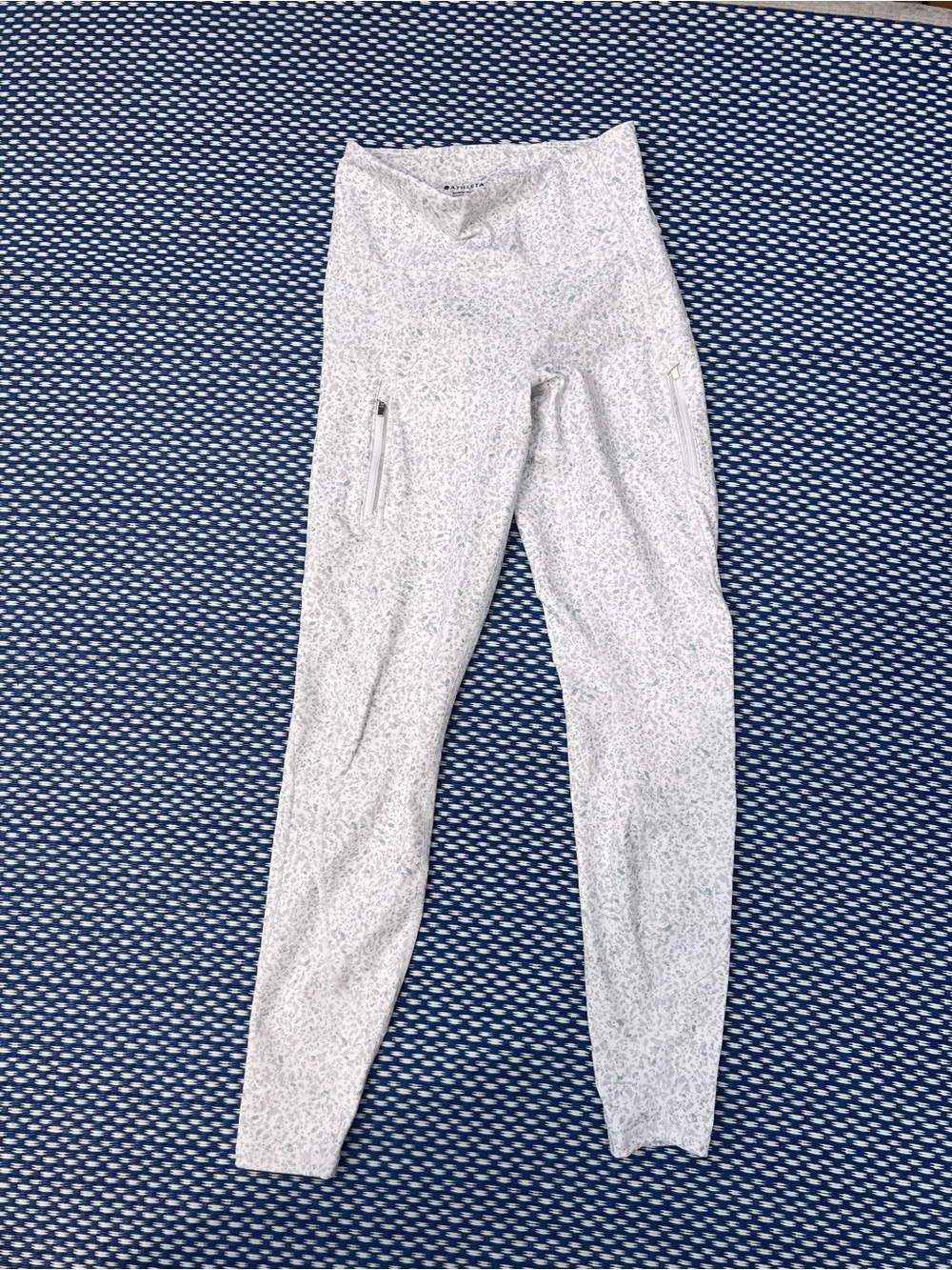 Athleta White Speckle Print Rainier Tights